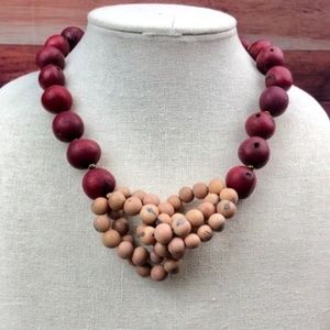 FINAL SALE:Knotted Cranberry & Creme Acai Necklace